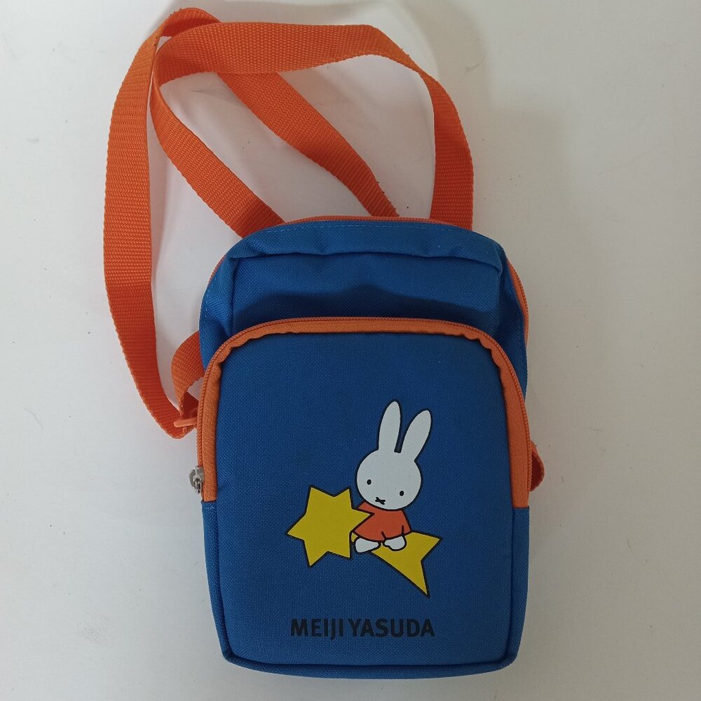 Miffy Tote Shoulder Bag Purse Bunny Rabbit Meiji Yusada Zipper Blue